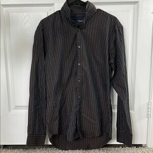 NWOT Zara Man Men’s Large Brown Striped Dress Shirt